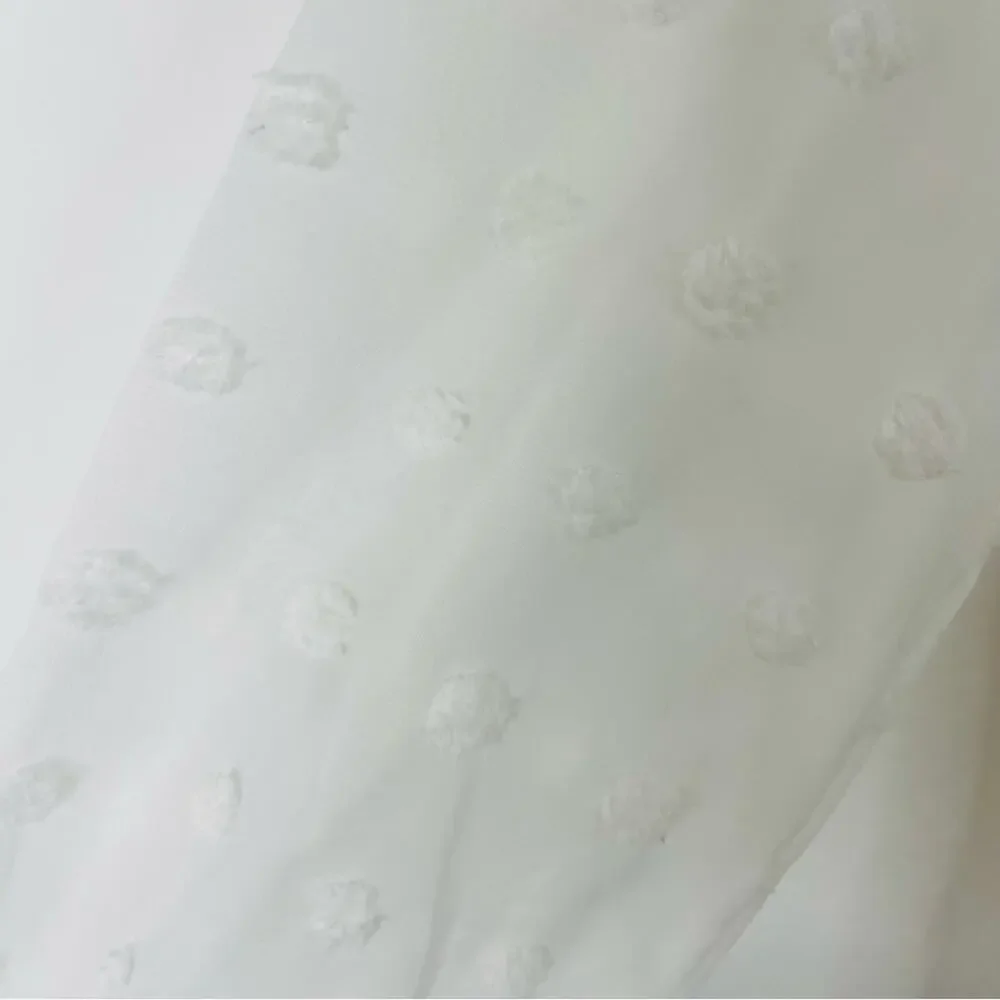 Hudson Grey cream Swiss dot smocked cottagecore ruffle stretchy top medium - Picture 8 of 8